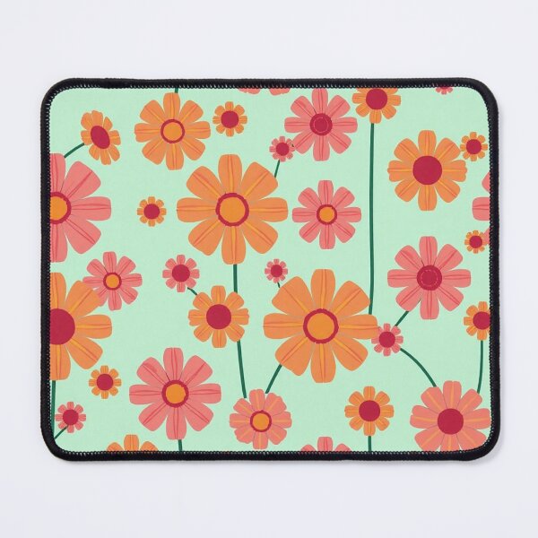 Item preview, Groovy 70s Retro Orange Flower Power Pattern designed and sold by IntelliMindDesigns.