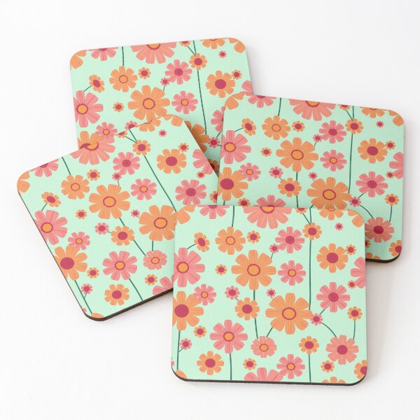 Item preview, Groovy 70s Retro Orange Flower Power Pattern designed and sold by IntelliMindDesigns.