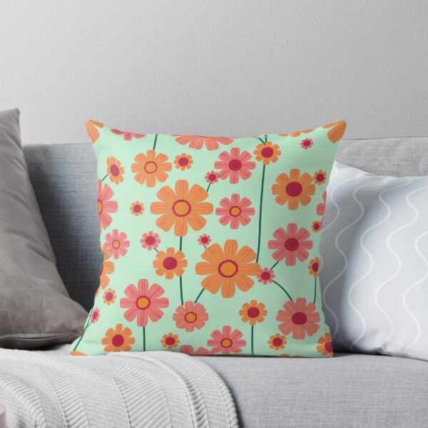 Item preview, Groovy 70s Retro Orange Flower Power Pattern designed and sold by IntelliMindDesigns.