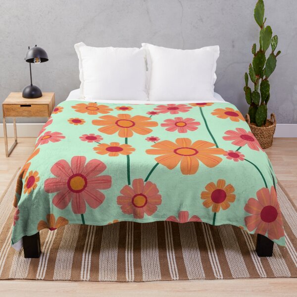 Item preview, Groovy 70s Retro Orange Flower Power Pattern designed and sold by IntelliMindDesigns.