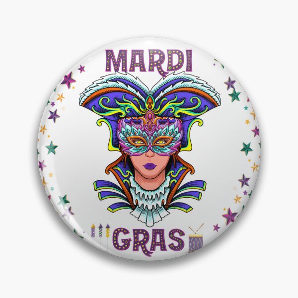 Item preview, Vibrant Mardi Gras Costume Design with Festive Mask and Beads designed and sold by Nishant Turekar.