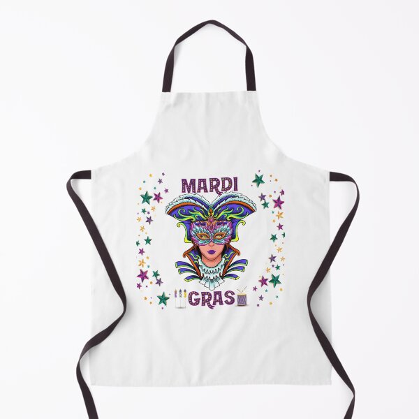 Item preview, Vibrant Mardi Gras Costume Design with Festive Mask and Beads designed and sold by Nishant Turekar.