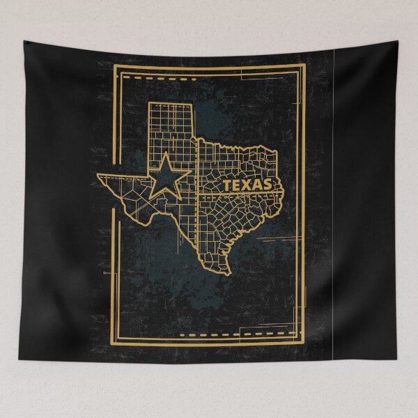 Item preview, Vintage Texas Map Lone Star Geometric Line Art designed and sold by chaaval.