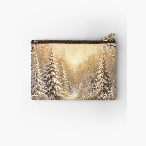 Item preview, Winter Forest Golden Sunrise Snowy Woodland Path designed and sold by Lizetteh.