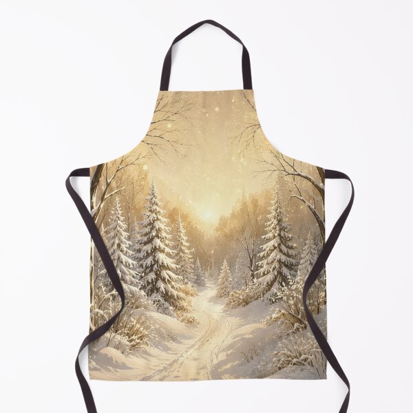 Item preview, Winter Forest Golden Sunrise Snowy Woodland Path designed and sold by Lizetteh.