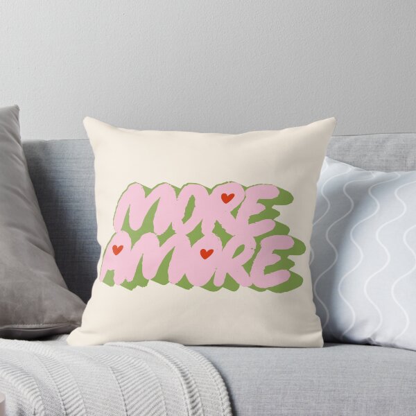 Item preview, More Amore Cute Retro Heart Typographic in Soft Pastel Pink Green designed and sold by nineFlorals.