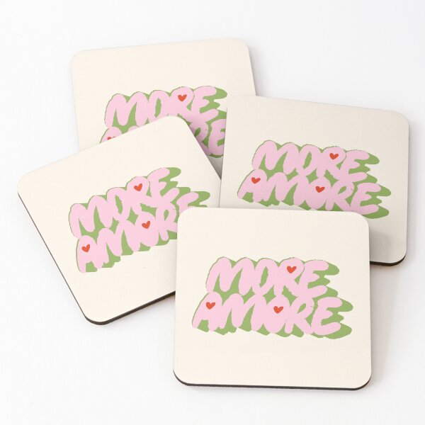 Item preview, More Amore Cute Retro Heart Typographic in Soft Pastel Pink Green designed and sold by nineFlorals.