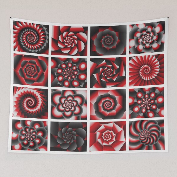 Item preview, Red and Black Spiral Algorithmic Art designed and sold by Elsy's Art.