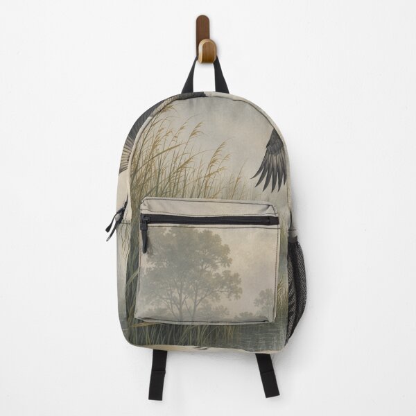 Item preview, Crane Misty Marsh Wetland Bird In Flight designed and sold by Lizetteh.