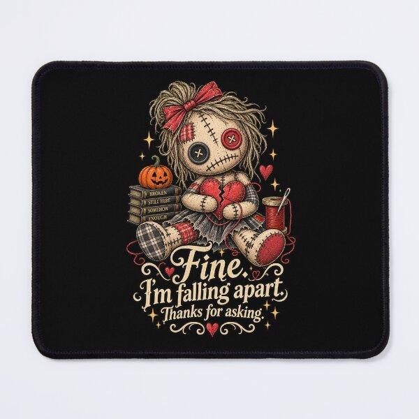 Item preview, Stitched Rag Doll Shirt, Sarcastic Mental Health Humor Tee, Falling Apart Sweatshirt, Vintage Gothic Doll Halloween Gift, Dark Humor designed and sold by PRINYOS.