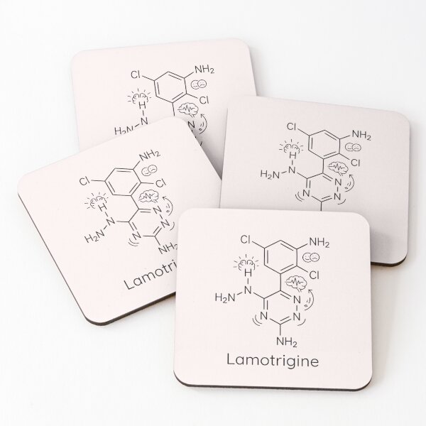 Item preview, Minimalist Lamotrigine Molecule Chemistry Art designed and sold by Numair  Baig.