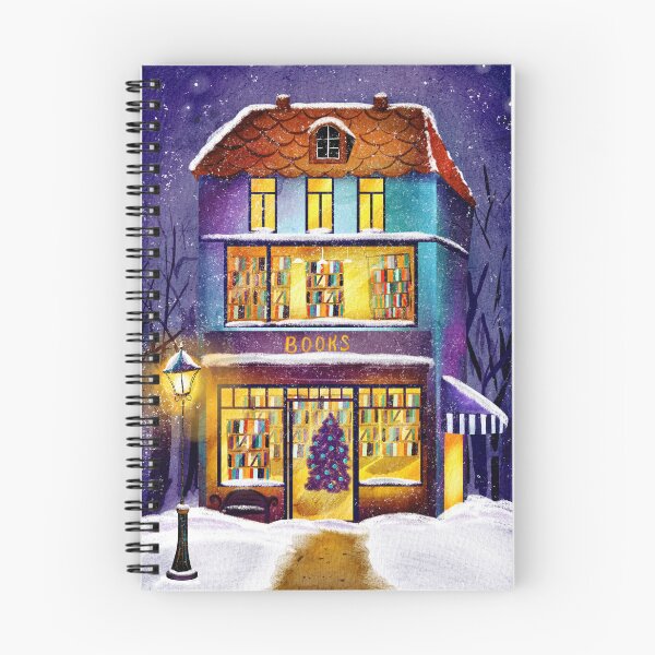Item preview, Cozy Winter Bookstore Magic Christmas Illustration designed and sold by DigiBlossom.