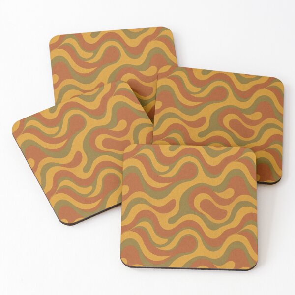 Item preview,  Retro Melted Orange and Brown Swirl Abstract Pattern designed and sold by IntelliMindDesigns.