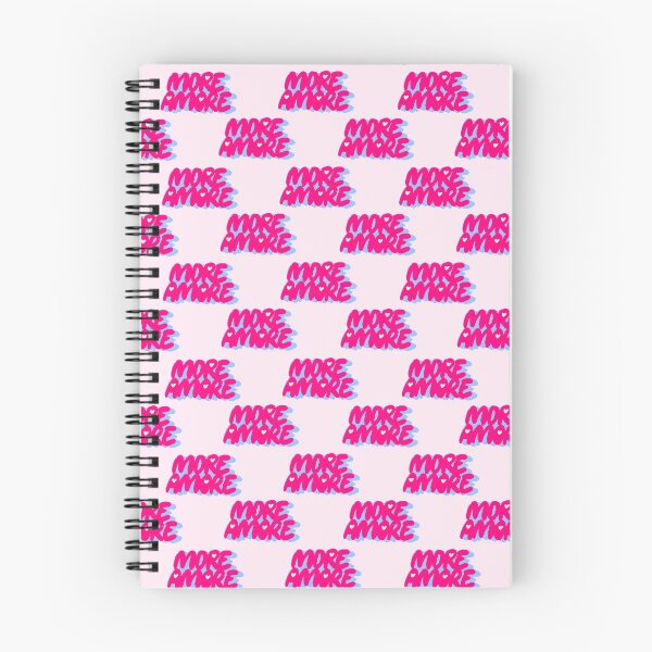 Item preview, More Amore Cute Retro Heart Typographic in Hot Pink and Blue designed and sold by nineFlorals.