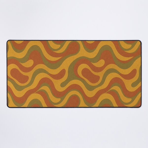 Item preview, Retro Melted Orange and Brown Swirl Abstract Pattern designed and sold by IntelliMindDesigns.