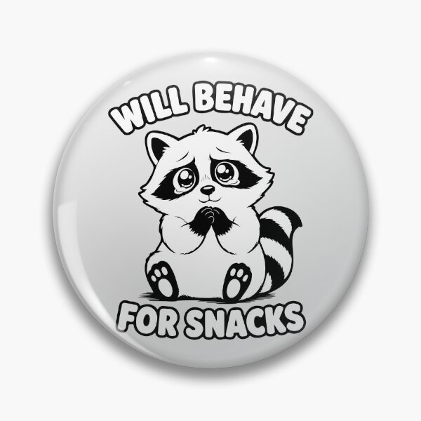 Item preview, Will Behave For Snacks Raccoon Sticker – Cute Sad Snack Beggar designed and sold by MalisoStickers.