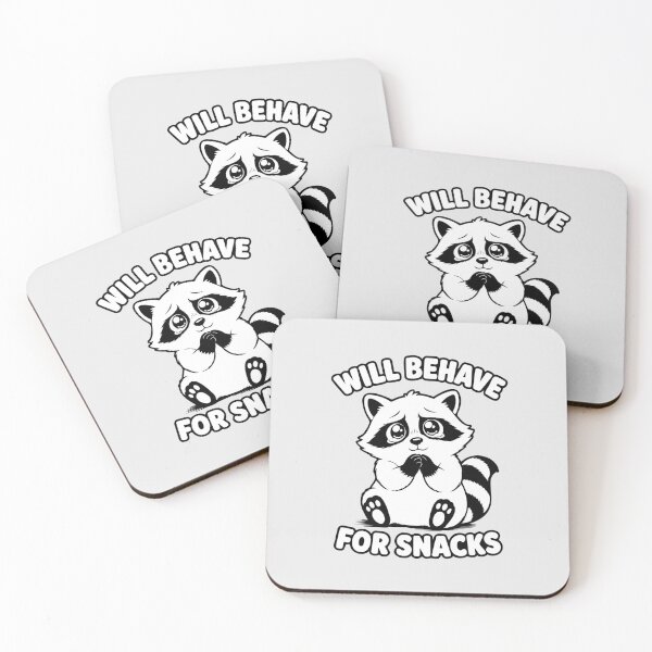 Item preview, Will Behave For Snacks Raccoon Sticker – Cute Sad Snack Beggar designed and sold by MalisoStickers.