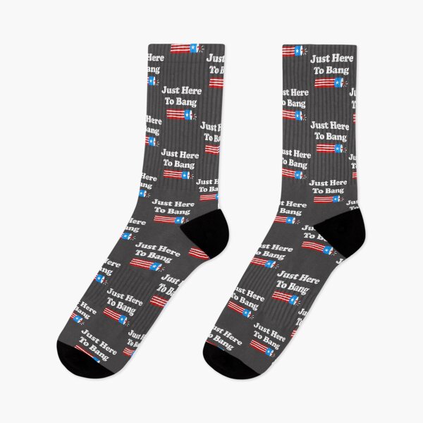 Item preview, Funny Fourth of July Just Here to Bang Patriotic Long Sleeve Design designed and sold by SpaceDesigns1.