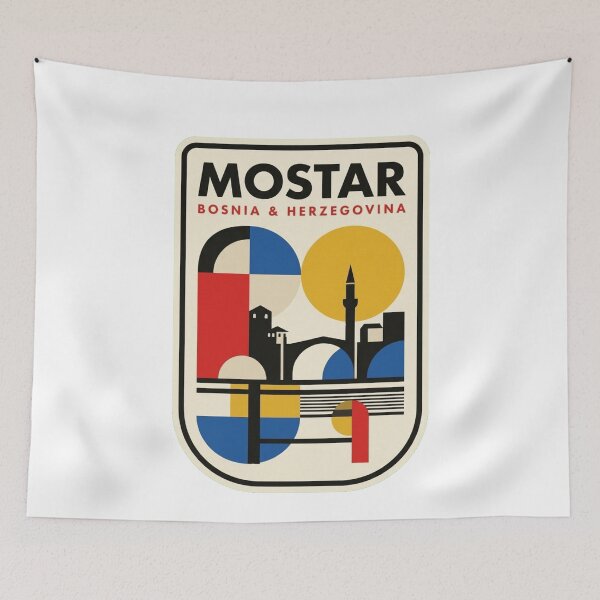 Item preview, Retro Mostar Bauhaus Geometric Skyline designed and sold by k3rstman1.