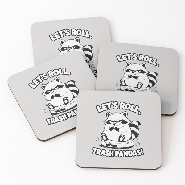 Item preview, Let's Roll Trash Pandas Mapache Sticker – Meme de Robot Vacuum Montando designed and sold by MalisoStickers.