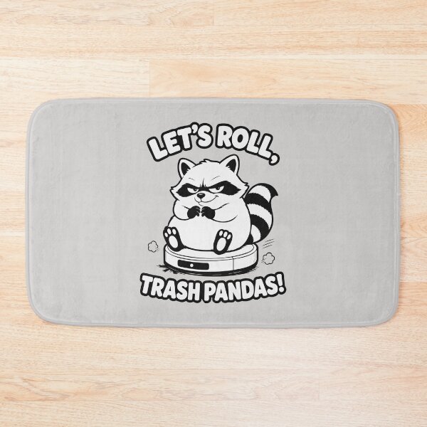 Item preview, Let's Roll Trash Pandas Raccoon Sticker – Robot Vacuum Riding Meme designed and sold by MalisoStickers.