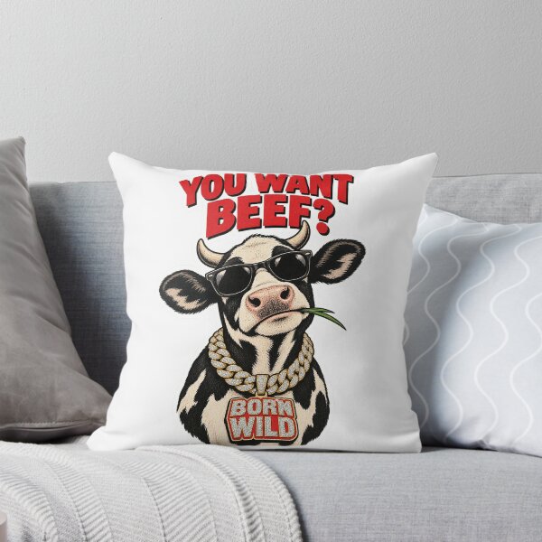 Item preview, You Want Beef Funny Sassy Cow designed and sold by NuretroStudio.
