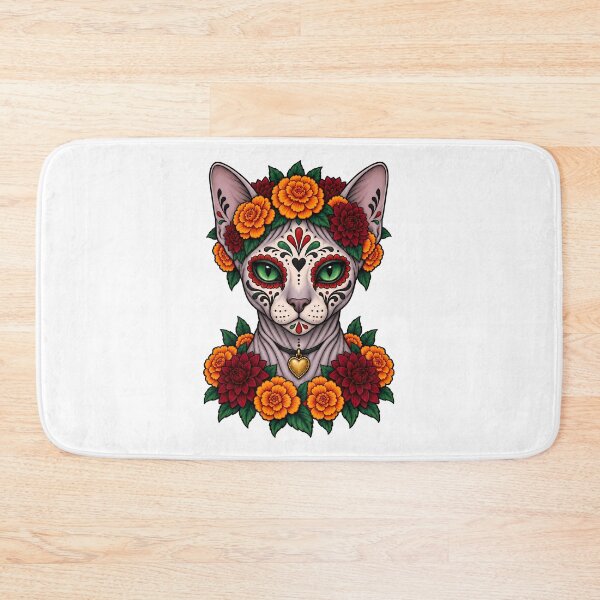 Item preview, Day of the Dead Catrina Sphynx Cat Art designed and sold by Old's Cool Cat Studio.
