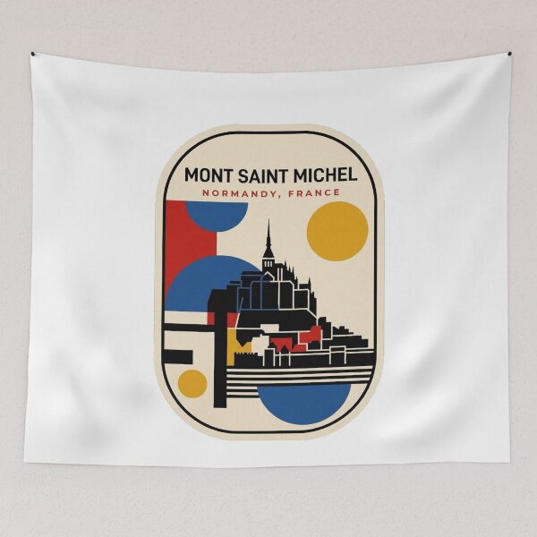 Item preview, Retro Mont Saint Michel Bauhaus Geometric Skyline designed and sold by k3rstman1.