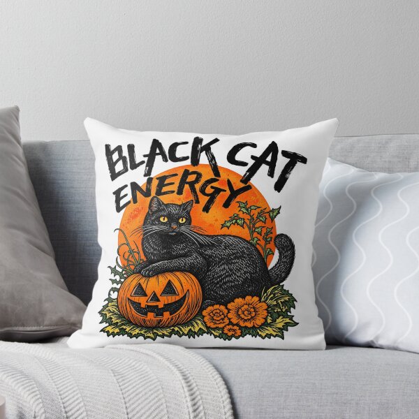 Item preview, Black Cat Energy Halloween Pumpkin Spooky Season Witchy Cat designed and sold by ijizojiv.