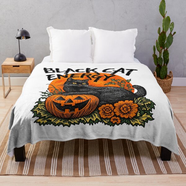 Item preview, Black Cat Energy Halloween Pumpkin Spooky Season Witchy Cat designed and sold by ijizojiv.