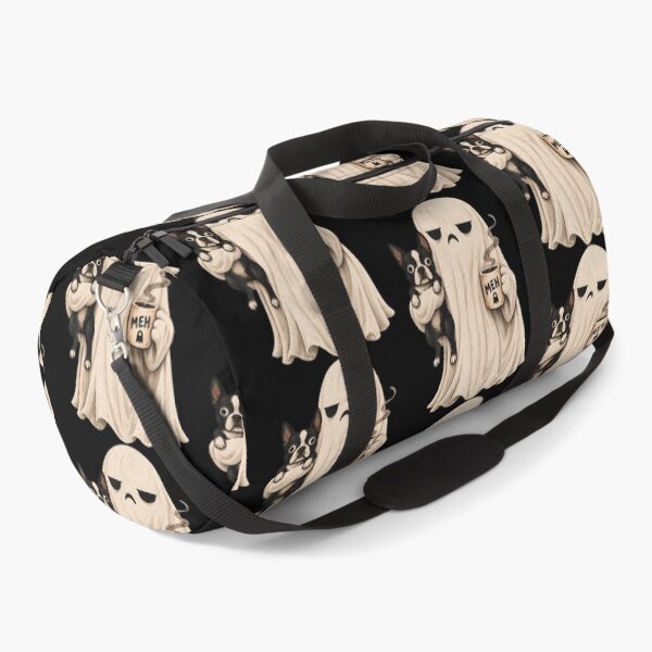 Item preview, Grumpy Ghost Boston Terrier Holding Coffee Spooky Design designed and sold by serialcarachts.