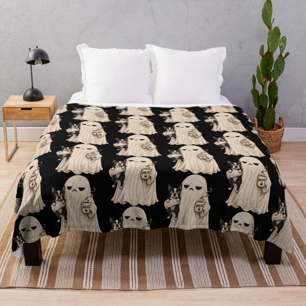 Item preview, Grumpy Ghost Boston Terrier Holding Coffee Spooky Design designed and sold by serialcarachts.