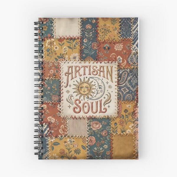 Item preview, Artisan Soul Vintage Faux Patchwork Boho Celestial Sun and Moon Quilt Aesthetic Print designed and sold by Bhaskar Digital Art.