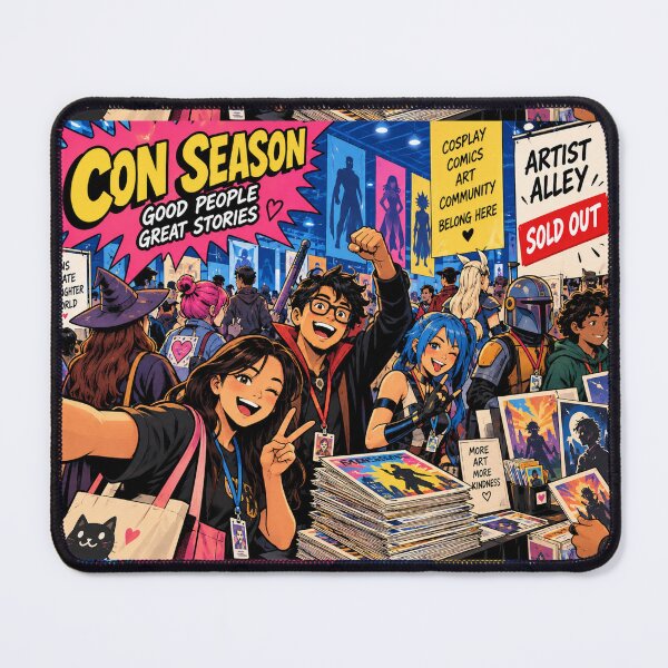 Item preview, Con Season Survival Mode Comic Convention Fan Art designed and sold by Fanverse Merchandise.