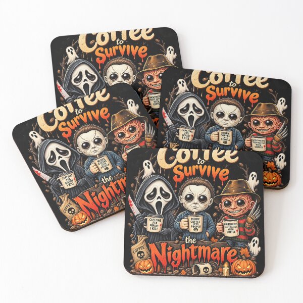 Item preview, coffee to survive the nightmare-horror movie fans halloween designed and sold by AddieBlu.