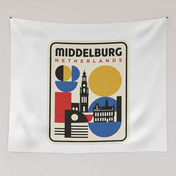 Item preview, Retro Middelburg Bauhaus Geometric Skyline designed and sold by k3rstman1.