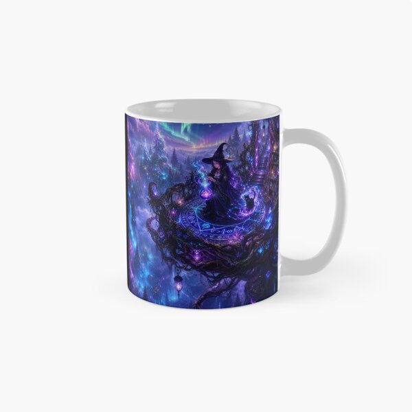 Item preview, Cosmic Witch and Black Cat Under the Aurora designed and sold by PurrfectHome.