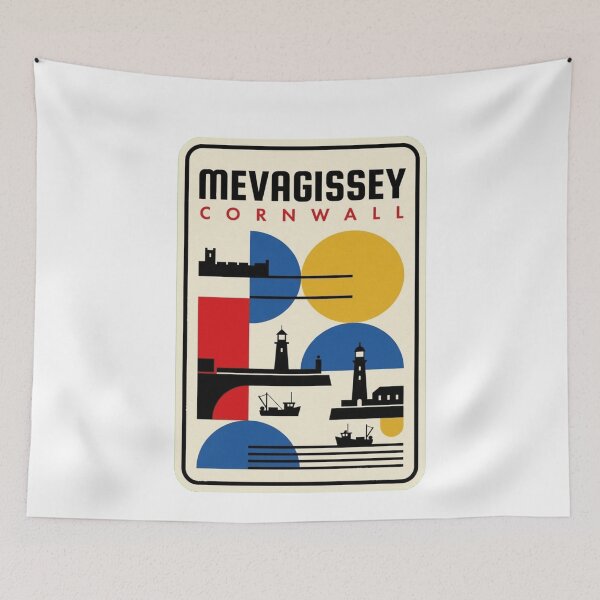 Item preview, Retro Mevagissey Bauhaus Geometric Skyline designed and sold by k3rstman1.