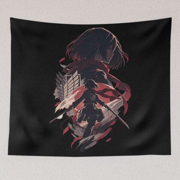 Aperçu de l'œuvre Silhouette de Mikasa Ackerman – L'Attaque des Titans créée et vendue par · GAMING SOUL ·.