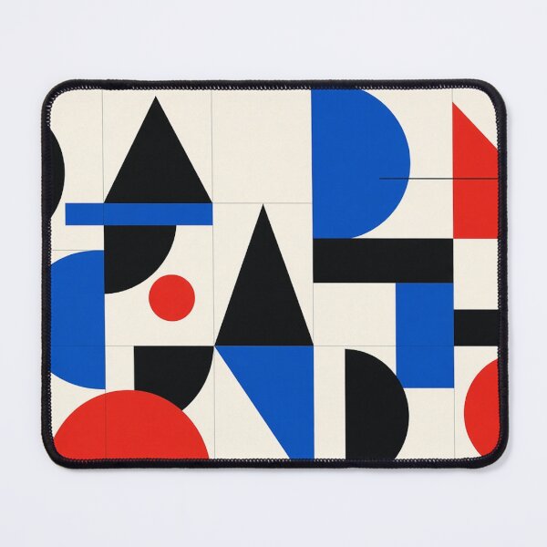 Item preview, Bauhaus Geometric Primary Color Grid Abstract Pattern designed and sold by IntelliMindDesigns.