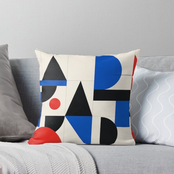 Item preview, Bauhaus Geometric Primary Color Grid Abstract Pattern designed and sold by IntelliMindDesigns.