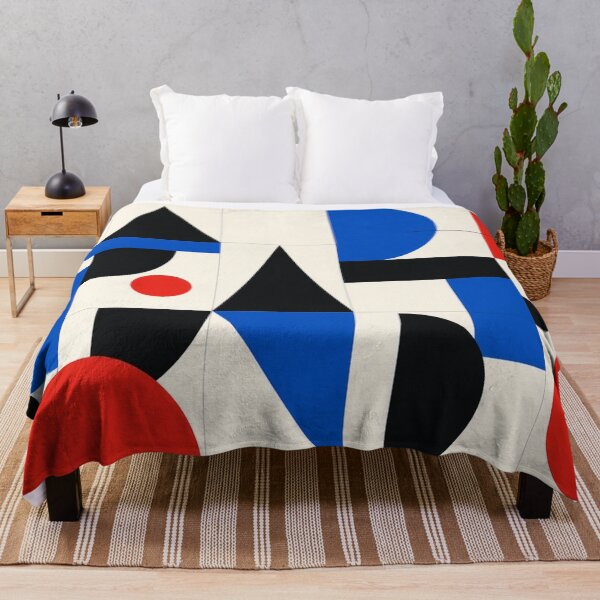 Item preview, Bauhaus Geometric Primary Color Grid Abstract Pattern designed and sold by IntelliMindDesigns.