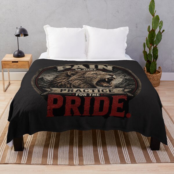 Item preview, Pain Is Just Practice For The Pride Motivational Lion design designed and sold by Bennie Singh.