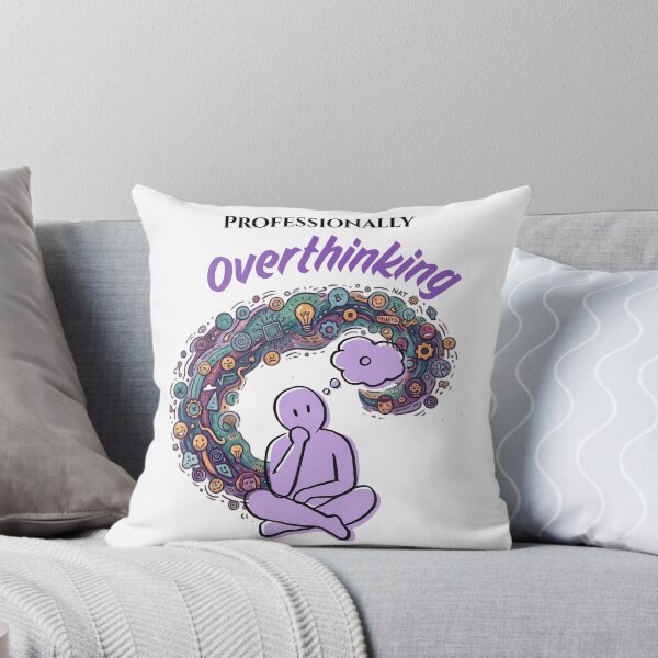 Item preview, Professionally Overthinking Funny Gen Z Purple Doodle Sticker designed and sold by Specialdesign10.