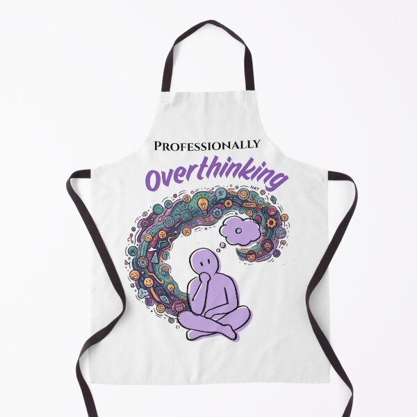 Item preview, Professionally Overthinking Funny Gen Z Purple Doodle Sticker designed and sold by Aurevella.