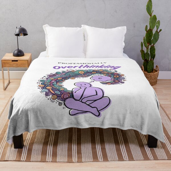 Aperçu de l'œuvre Autocollant violet humoristique de la génération Z qui réfléchit trop professionnellement créée et vendue par Specialdesign10.