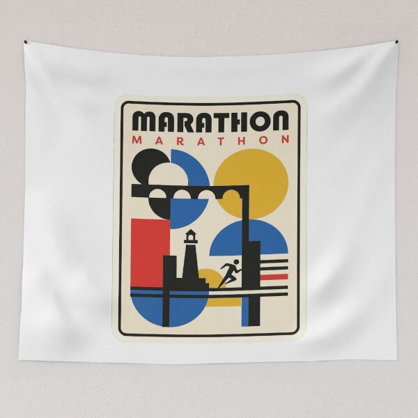 Item preview, Retro Marathon Bauhaus Geometric Skyline designed and sold by k3rstman1.