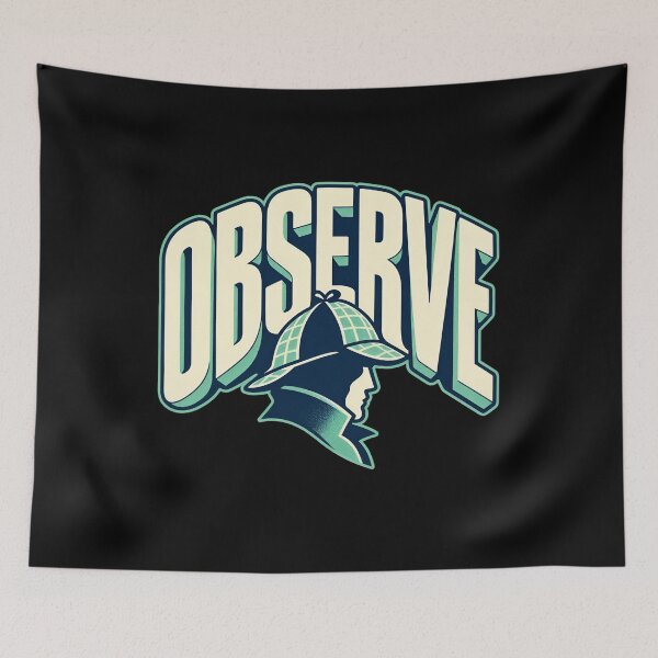 Item preview, Sherlock Holmes: Observe in Teal and Navy designed and sold by Fenay Designs.