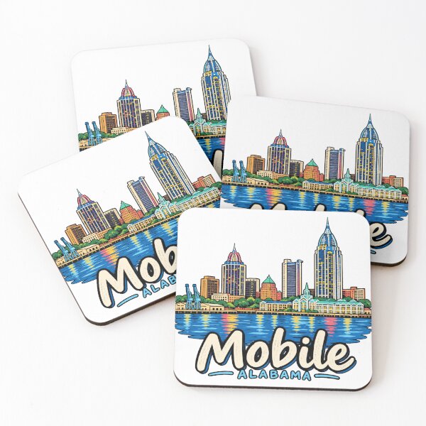 Item preview, Hand Drawn Mobile Alabama Travel Souvenir Landmark Gift designed and sold by MichaeIRellov.