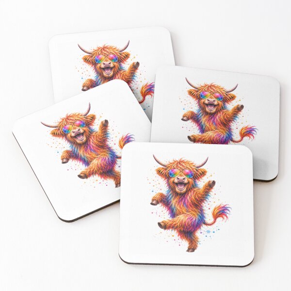 Item preview, Abstract Dancing Highland Cow Painting designed and sold by Collymore.